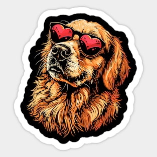 Golden Retriever Valentines Day Sticker